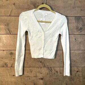 New 10/12 Girls 1901 off white ribbed cardigan from Nordstrom